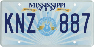 MS license plate KNZ887