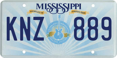 MS license plate KNZ889