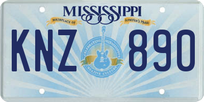 MS license plate KNZ890