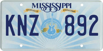 MS license plate KNZ892
