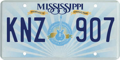 MS license plate KNZ907