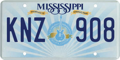 MS license plate KNZ908