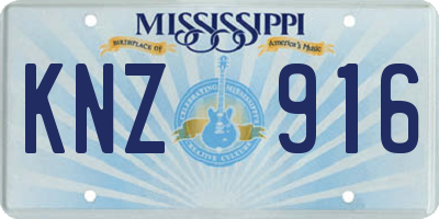 MS license plate KNZ916