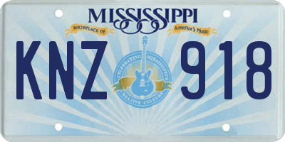 MS license plate KNZ918