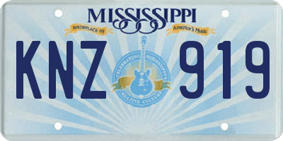 MS license plate KNZ919