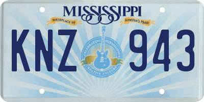MS license plate KNZ943