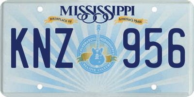 MS license plate KNZ956