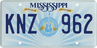 MS license plate KNZ962