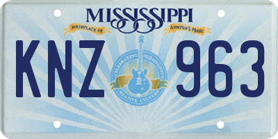 MS license plate KNZ963