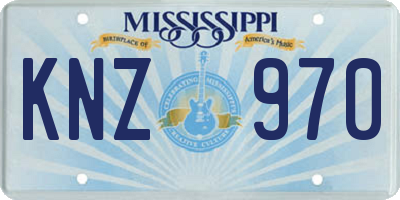 MS license plate KNZ970
