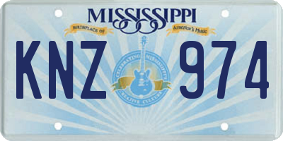 MS license plate KNZ974