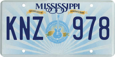 MS license plate KNZ978