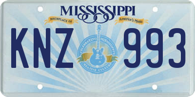 MS license plate KNZ993