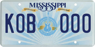 MS license plate KOB000