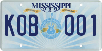 MS license plate KOB001