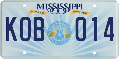 MS license plate KOB014