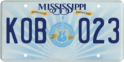 MS license plate KOB023