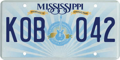 MS license plate KOB042