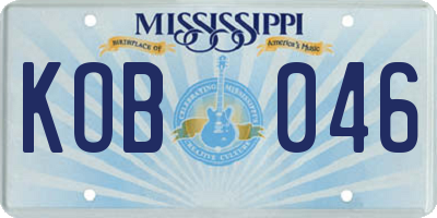 MS license plate KOB046