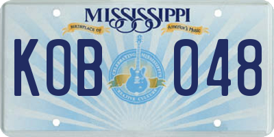 MS license plate KOB048