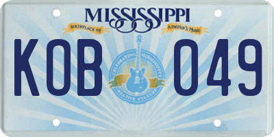 MS license plate KOB049