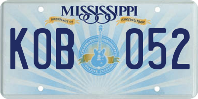 MS license plate KOB052