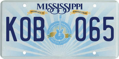 MS license plate KOB065