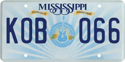 MS license plate KOB066