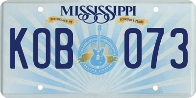 MS license plate KOB073