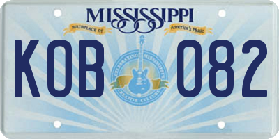 MS license plate KOB082