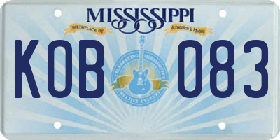 MS license plate KOB083