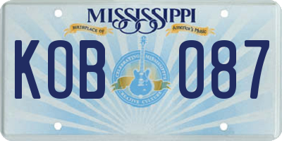 MS license plate KOB087