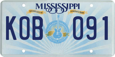 MS license plate KOB091