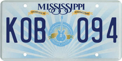 MS license plate KOB094