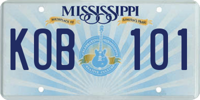 MS license plate KOB101