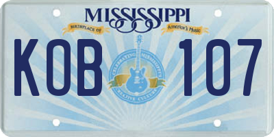 MS license plate KOB107