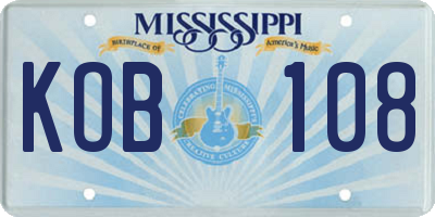 MS license plate KOB108