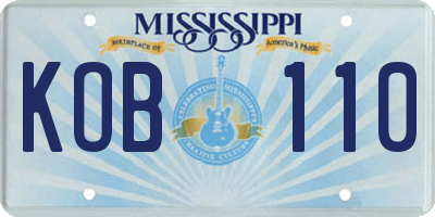 MS license plate KOB110