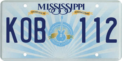 MS license plate KOB112