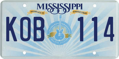 MS license plate KOB114