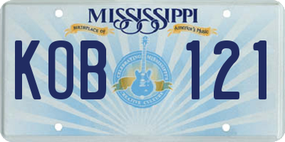 MS license plate KOB121