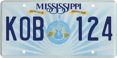 MS license plate KOB124