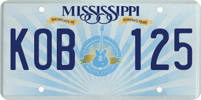 MS license plate KOB125