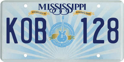 MS license plate KOB128
