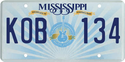 MS license plate KOB134