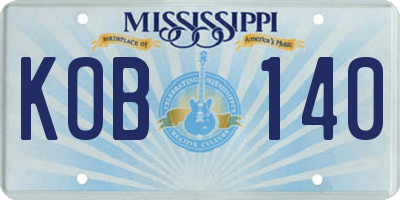 MS license plate KOB140