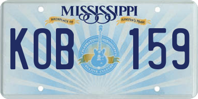 MS license plate KOB159