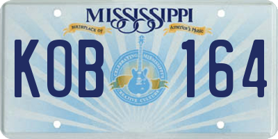 MS license plate KOB164