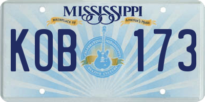 MS license plate KOB173
