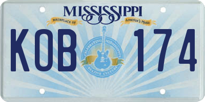 MS license plate KOB174